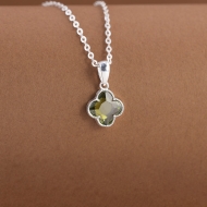 Dây chuyền bạc cỏ 4 lá đính đá xanh lá DCN0803