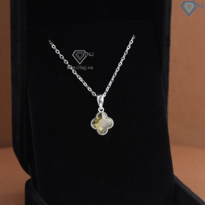 Dây chuyền bạc cỏ 4 lá đính đá xanh lá DCN0803 - Trang sức TNJ