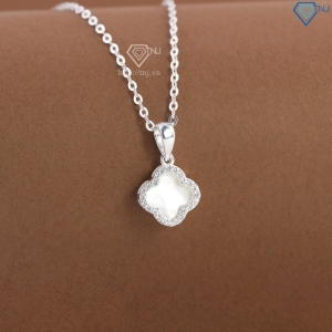 Dây chuyền bạc cỏ 4 lá đính đá trắng DCN0804 - Trang sức TNJ
