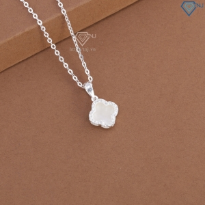Dây chuyền bạc cỏ 4 lá đính đá trắng DCN0804 - Trang sức TNJ