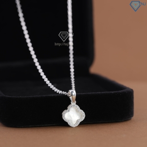 Dây chuyền bạc cỏ 4 lá đính đá trắng DCN0804 - Trang sức TNJ