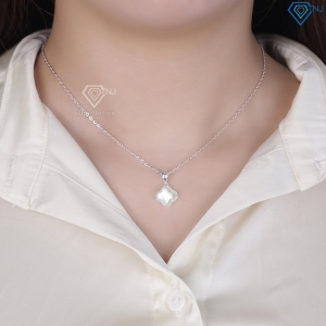 Dây chuyền bạc cỏ 4 lá đính đá trắng DCN0804 - Trang sức TNJ