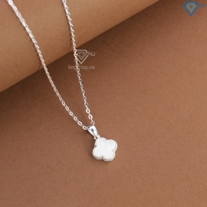 Dây chuyền bạc cỏ 4 lá đính đá trắng DCN0805 - Trang sức TNJ