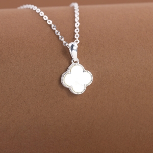 Dây chuyền bạc cỏ 4 lá đính đá trắng DCN0805