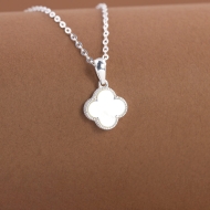 Dây chuyền bạc cỏ 4 lá đính đá trắng DCN0805