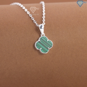 Dây chuyền bạc cỏ 4 lá đính đá xanh DCN0805 - Trang sức TNJ