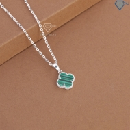 Dây chuyền bạc cỏ 4 lá đính đá xanh DCN0805 - Trang sức TNJ