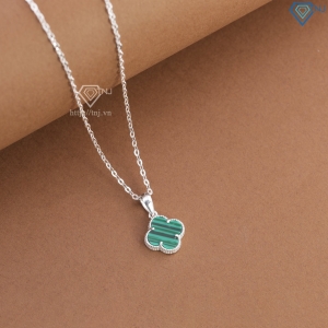 Dây chuyền bạc cỏ 4 lá đính đá xanh DCN0805 - Trang sức TNJ