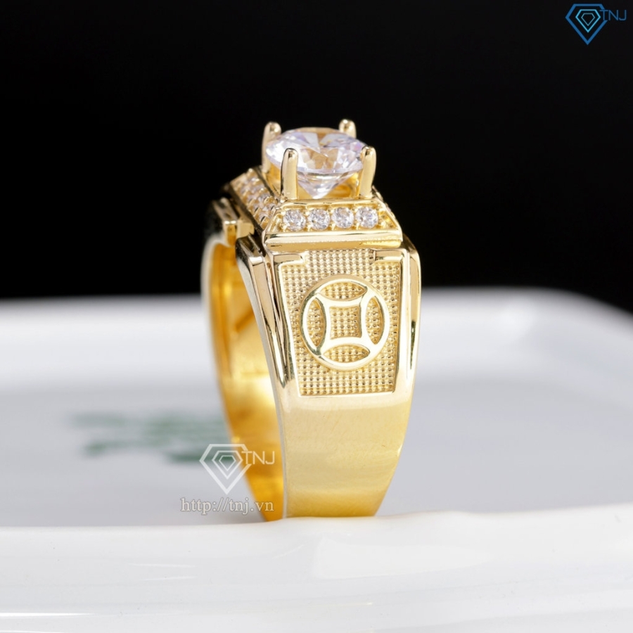 Nhẫn nam bạc kim tiền xi mạ vàng 18k NNA0604-XV