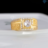 Nhẫn nam bạc xi mạ vàng 18k chữ Tài Lộc may mắn NNA0870-XV