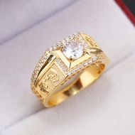 Nhẫn nam bạc xi mạ vàng 18k chữ Tài Lộc may mắn NNA0870-XV