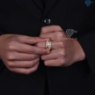 Nhẫn nam bạc xi mạ vàng 18k chữ Tài Lộc may mắn NNA0870-XV