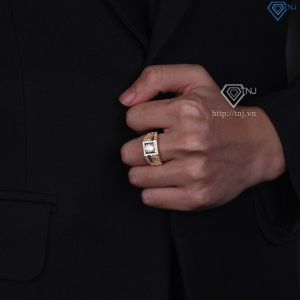 Nhẫn nam bạc xi mạ vàng 18k chữ Tài Lộc may mắn NNA0870-XV