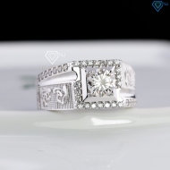 Nhẫn nam chữ Tài Lộc đính kim cương Moissanite 6.0mm - NNAM0253