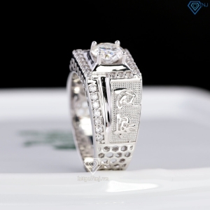 Nhẫn nam chữ Tài Lộc đính kim cương Moissanite 6.0mm - NNAM0253