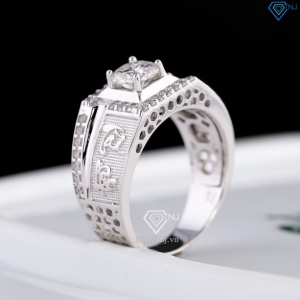 Nhẫn nam chữ Tài Lộc đính kim cương Moissanite 6.0mm - NNAM0253