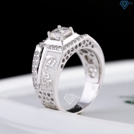 Nhẫn nam chữ Tài Lộc đính kim cương Moissanite 6.0mm - NNAM0253