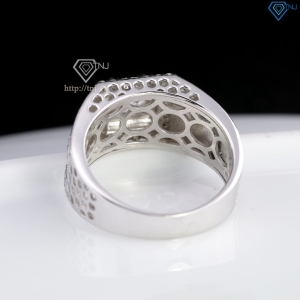 Nhẫn nam chữ Tài Lộc đính kim cương Moissanite 6.0mm - NNAM0253