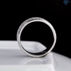 Nhẫn bạc nam dạng tròn đính full kim cương Moissanite NNAM0254