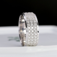 Nhẫn bạc nam dạng tròn đính full kim cương Moissanite NNAM0254