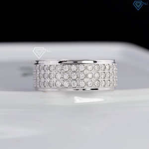 Nhẫn bạc nam dạng tròn đính full kim cương Moissanite NNAM0254