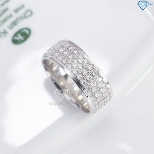 Nhẫn bạc nam dạng tròn đính full kim cương Moissanite NNAM0254