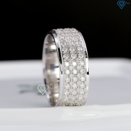 Nhẫn bạc nam dạng tròn đính full kim cương Moissanite NNAM0254