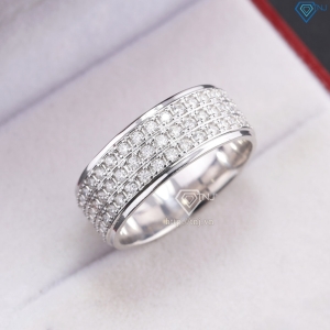 Nhẫn bạc nam dạng tròn đính full kim cương Moissanite NNAM0254