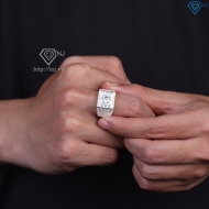 Nhẫn nam bạc đính đá cao cấp NNA0896