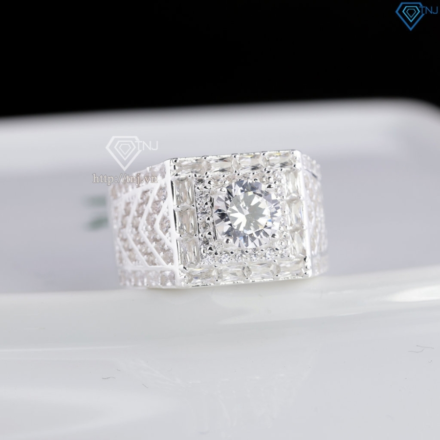 Nhẫn nam bạc đính đá cao cấp NNA0896