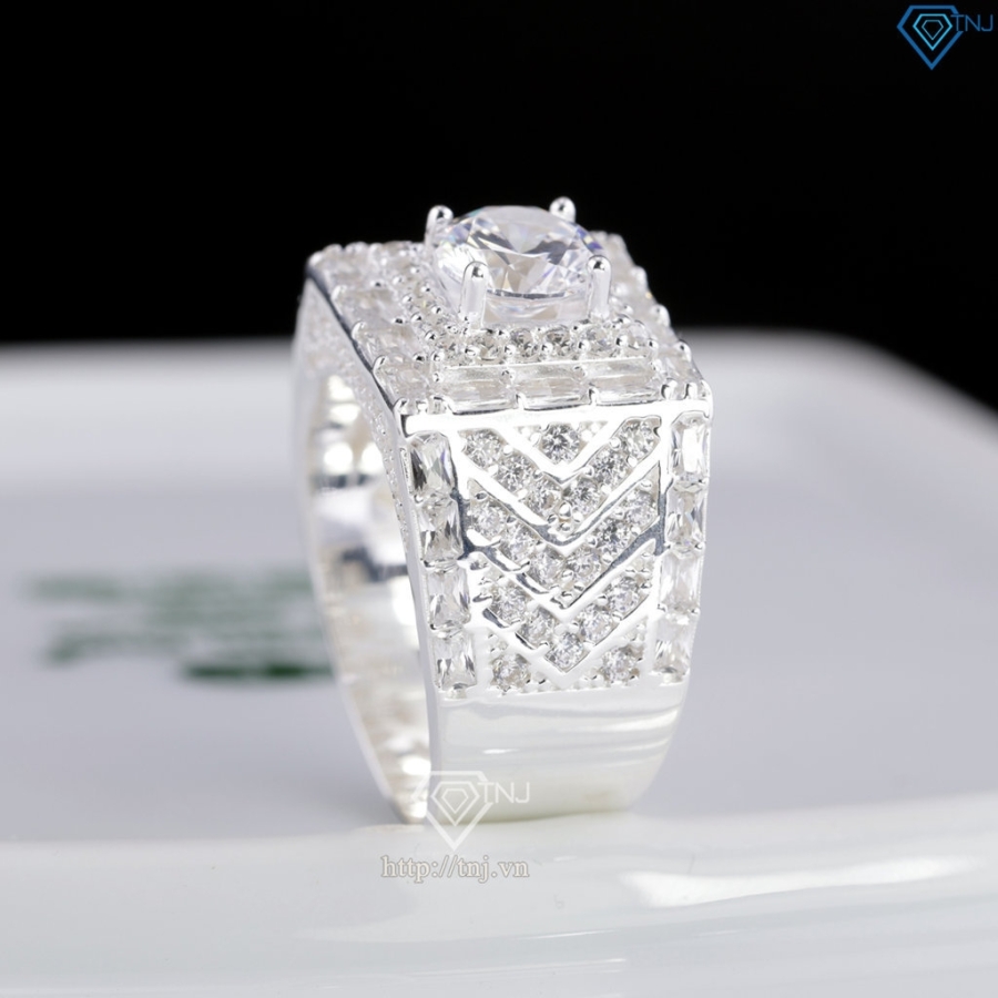 Nhẫn nam bạc đính đá cao cấp NNA0896