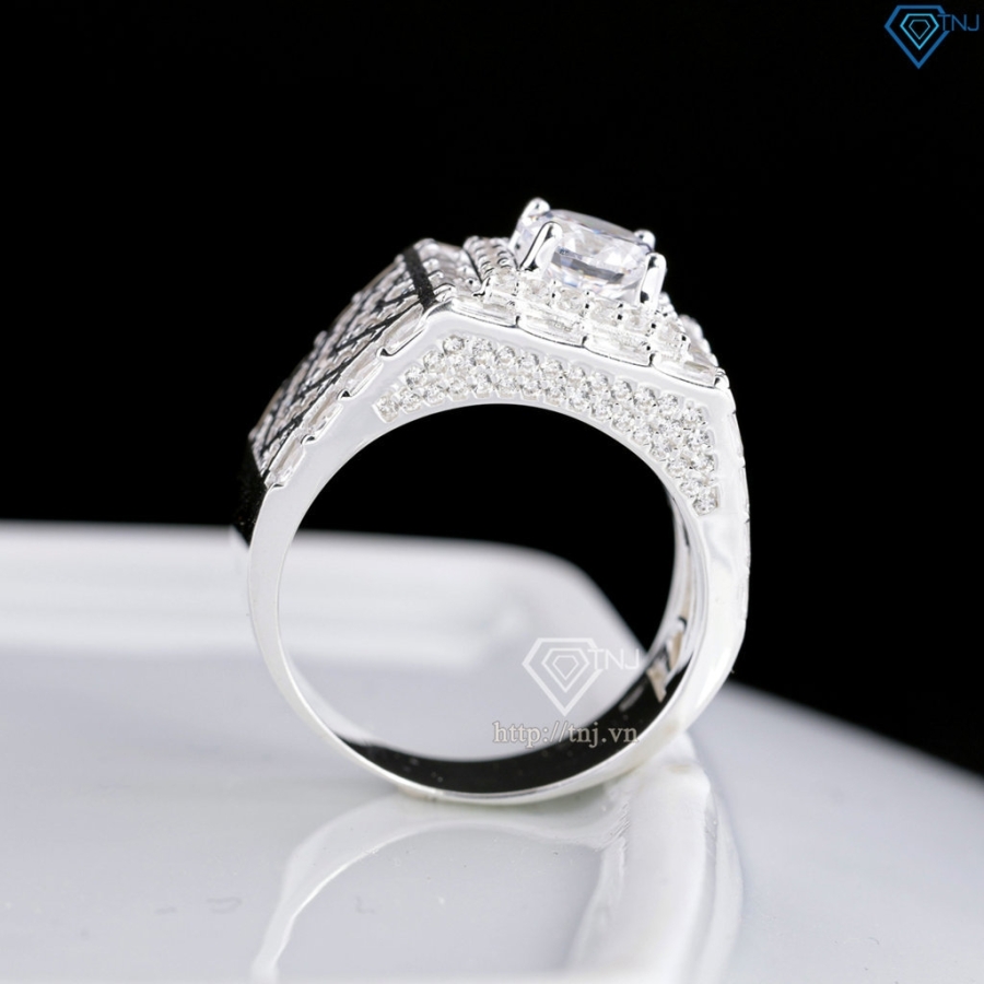 Nhẫn nam bạc đính đá cao cấp NNA0896