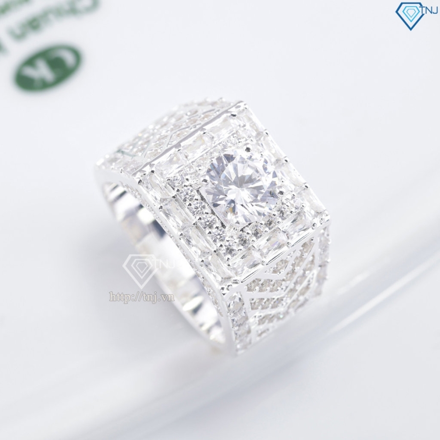 Nhẫn nam bạc đính đá cao cấp NNA0896