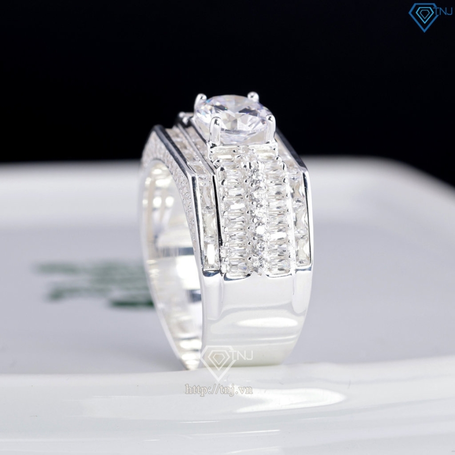 Nhẫn nam bạc full đính đá cao cấp sang trọng NNA0897