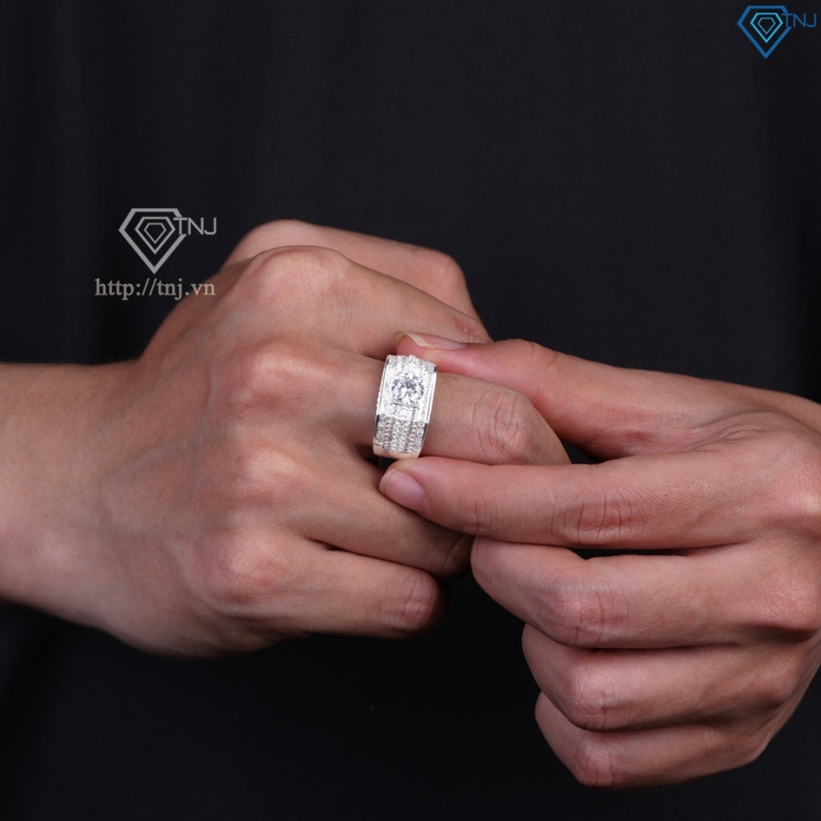 Nhẫn nam bạc full đính đá cao cấp sang trọng NNA0897