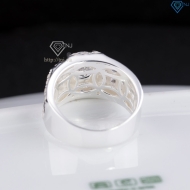 Nhẫn nam bạc 925 cách điệu đính đá đẹp NNA0898