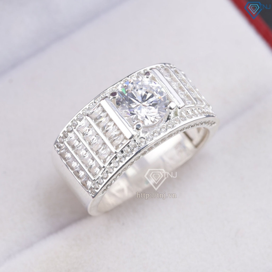 Nhẫn nam bạc đính đá chìm sang trọng NNA0899