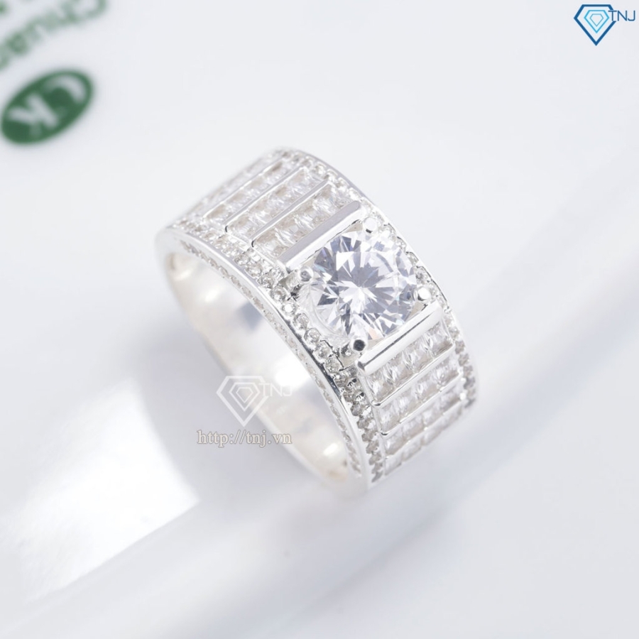Nhẫn nam bạc đính đá chìm sang trọng NNA0899