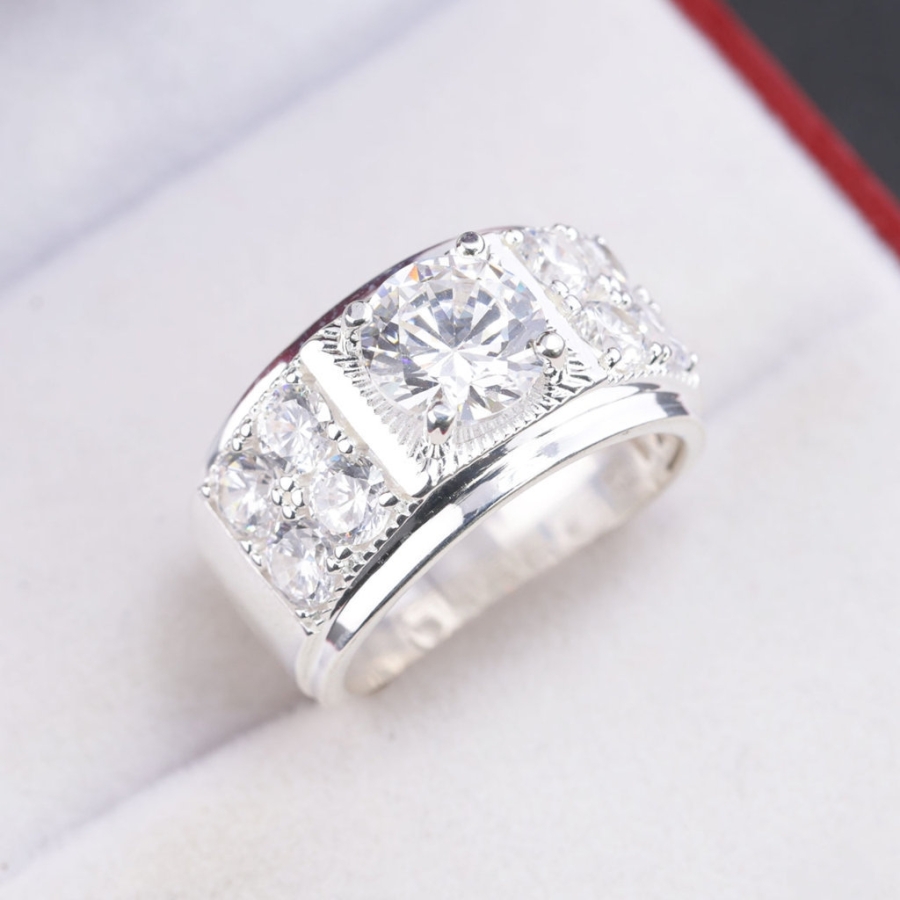 Nhẫn nam bạc cách điệu Hà Nội NNA0900