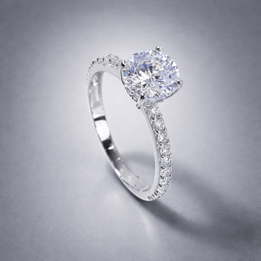 Nhẫn bạc nữ xi kim đính đá đẹp NN0551-XK