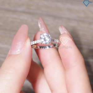 Nhẫn bạc nữ xi kim đính đá đẹp NN0551-XK