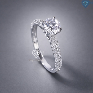 Nhẫn bạc nữ full đá 2 bên xi kim NN0553-XK