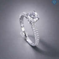 Nhẫn bạc nữ full đá 2 bên xi kim NN0553-XK