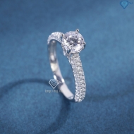 Nhẫn bạc nữ full đá 2 bên xi kim NN0553-XK