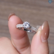 Nhẫn bạc nữ full đá 2 bên xi kim NN0553-XK