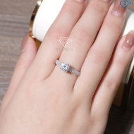 Nhẫn bạc nữ full đá 2 bên xi kim NN0553-XK