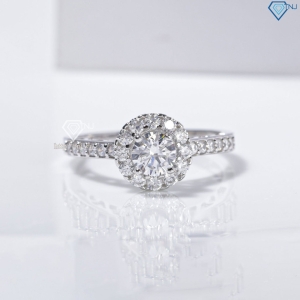 Nhẫn bạc nữ xi kim mặt tròn đính đá NN0554-XK