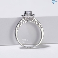 Nhẫn bạc nữ xi kim mặt tròn đính đá NN0554-XK