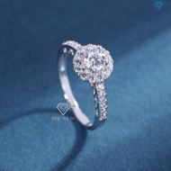 Nhẫn bạc nữ xi kim mặt tròn đính đá NN0554-XK