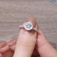 Nhẫn bạc nữ xi kim mặt tròn đính đá NN0554-XK